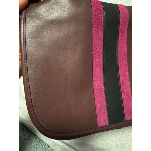 Coach 75th anniversary stripe Patricia leather saddle purse - EUC - Picture 14 of 14